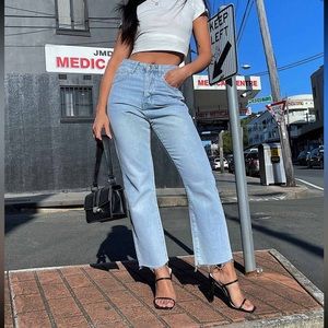 Princess Polly angela cropped jeans light wash